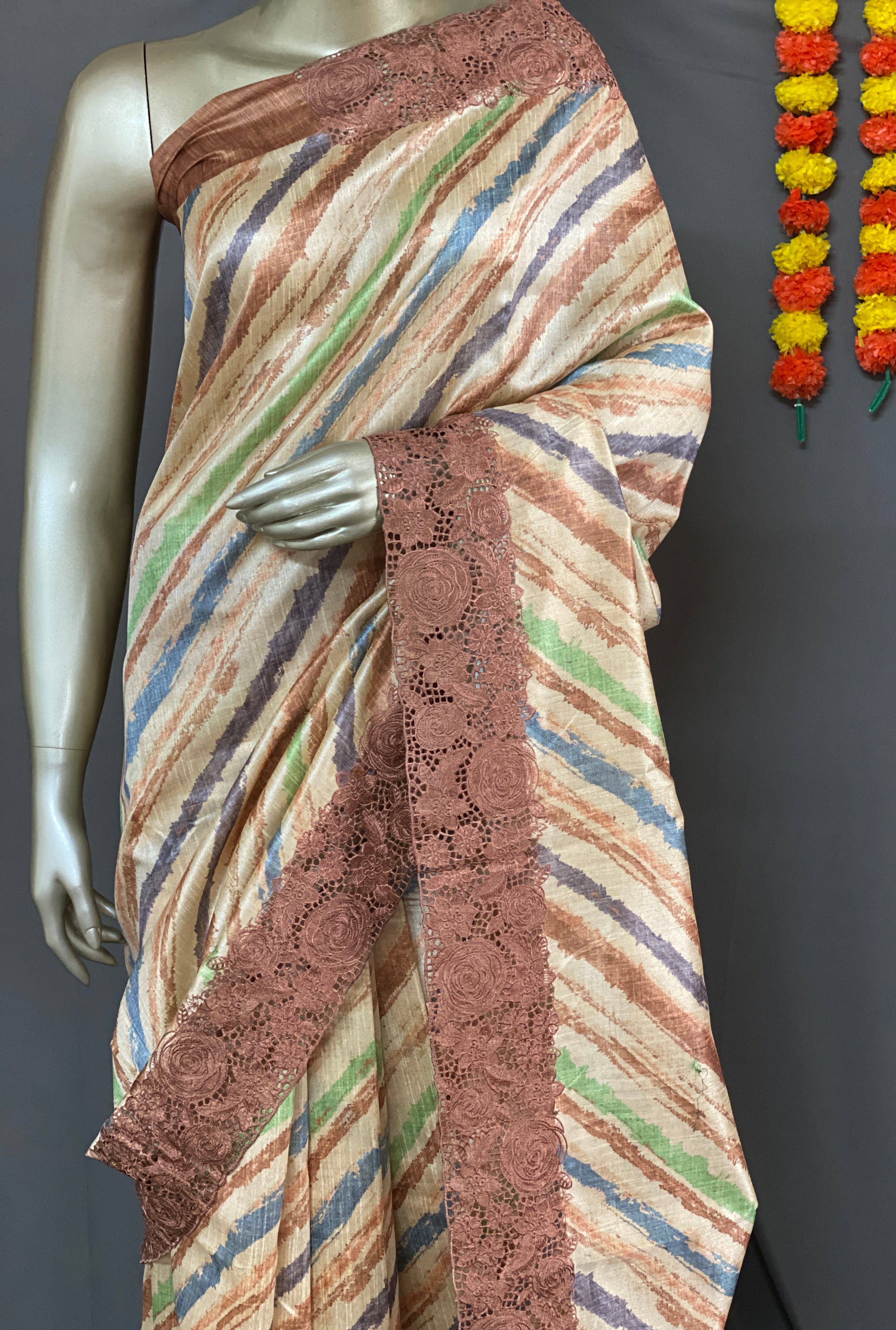 Daisy - Tussar Cut Work Border Sarees 9794 Daisy - Tussar Cut Work Border Sarees 9794