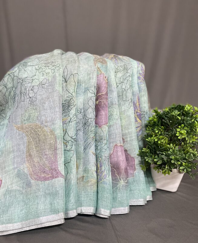 Rishika – The Linen Saree in Floral Design 18674 Rishika – The Linen Saree in Floral Design 18674