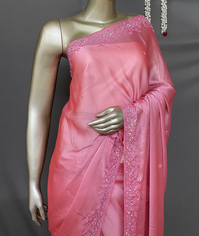 Catherine - The Georgette saree with kardana and Bead Border 17153 Catherine - The Georgette saree with kardana and Bead Border 17153