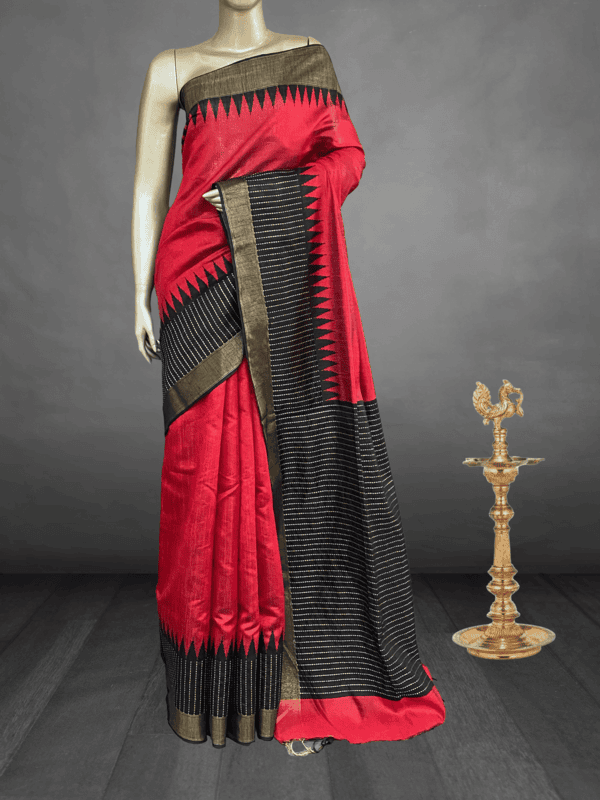 Parvathi - The Pure Raw Silk Saree in Temple Border 18927 Parvathi - The Pure Raw Silk Saree in Temple Border 18927