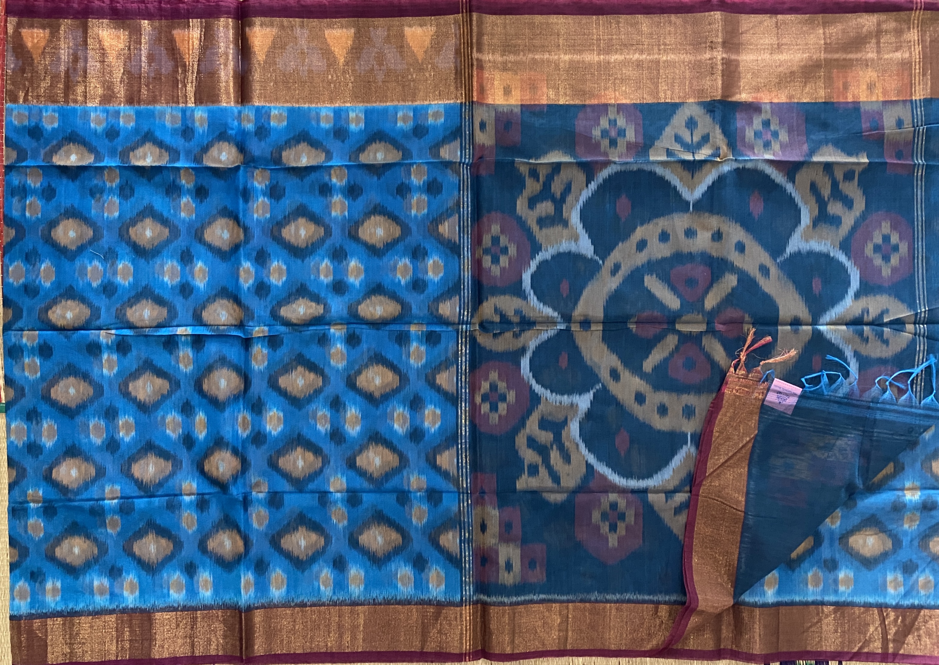 Subodini - Ikkat Kora Silk Cotton Saree 6432 Subodini - Ikkat Kora Silk Cotton Saree 6432